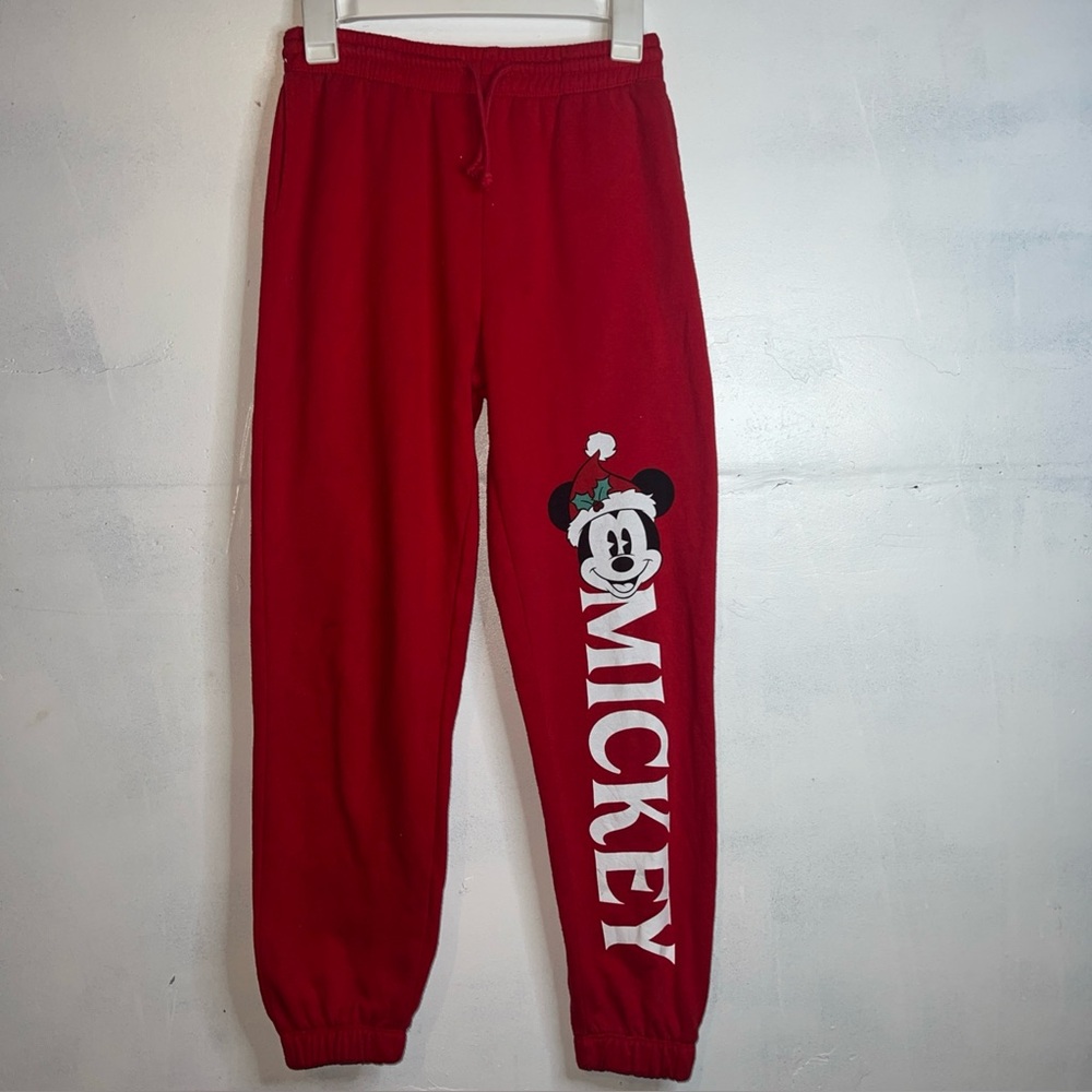 Mickey Mouse Christmas Red Print Lounge Pants  Size XS